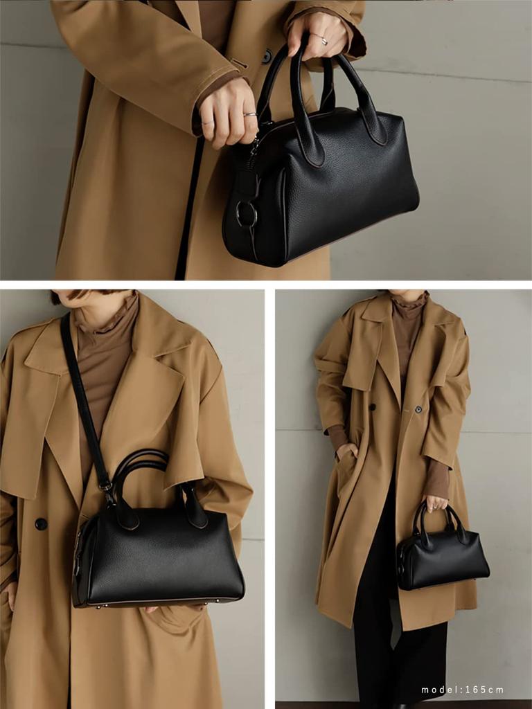 Vita Felice 2-Wege Mini Boston Tasche für Damen [VITAFELICE] inb-10038p (Schwarz)