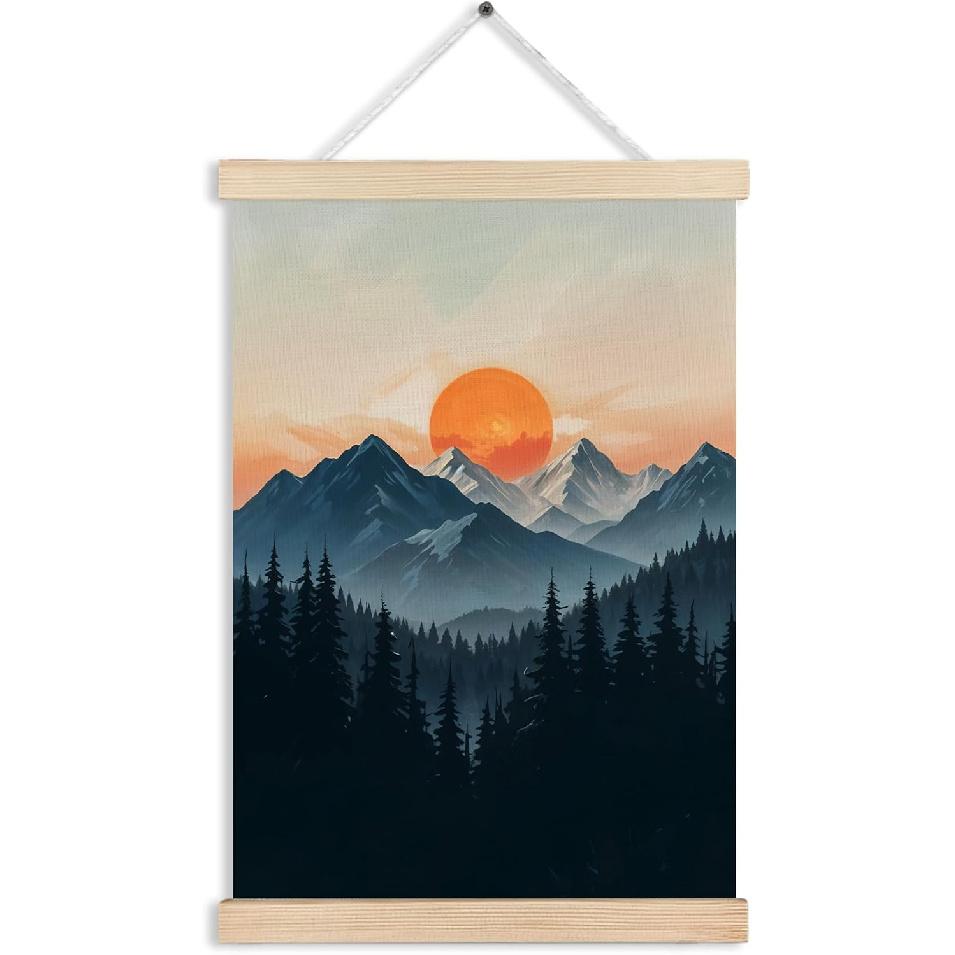 RYVJU Traditional Japanese Temple Wall Art Poster Hanger Frame, Japanese Room Decor, Asian Spiritual Nature Landscape Wall Decor Canvas Prints for