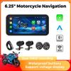 Portable GPS Navigation 6.25'' IP67 Waterproof Screen Motorcycle Wireless Carplay Android Auto DVR Drive Recorder Moto Monitor