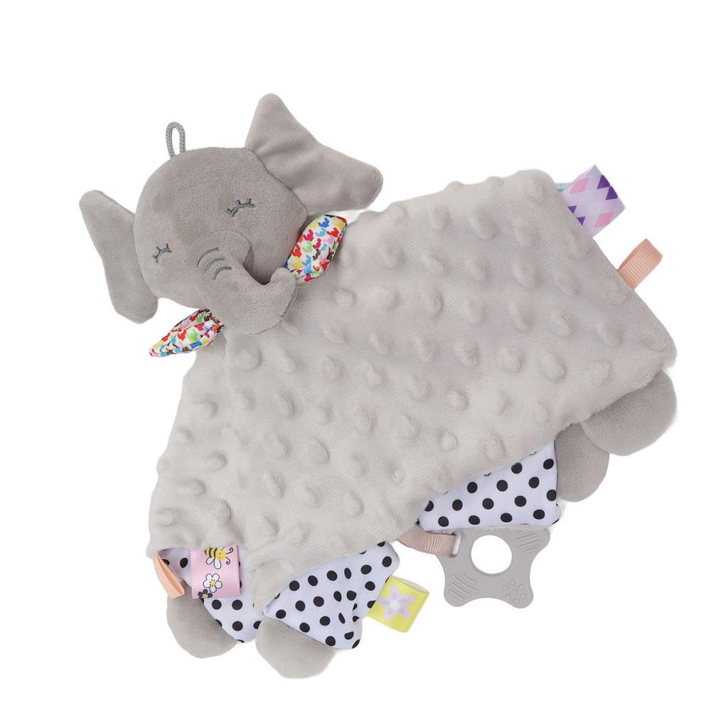 Baby-Schmusedecke, leuchtende Farben, Plüsch, bequeme Baby-Kuscheldecke, süße Tierpuppe, Grau