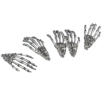 Antique Silver Skeleton Skull Claws Charm 30 Pcs Alloy Metal Charms Pendants 21*43mm Halloween Skeleton Hand Pendants
