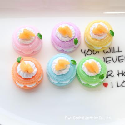 Pingente e Charme de Telefone Macaron de Resina DIY com Creme de Frutas