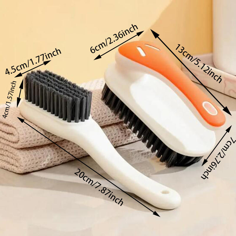 Multi-purpose Bathroom Shoe Brush + Clothes Cleaning Brush Set Household Simple Contrast Color Laundry Scrubbing Brush