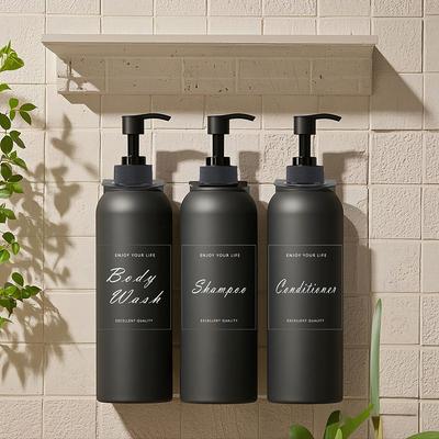 500ML Leere Flasche Hand Seife Flüssigkeit Lotion Shampoo Conditioner Container Wand Montiert Aufhänger Rack Label Küche
