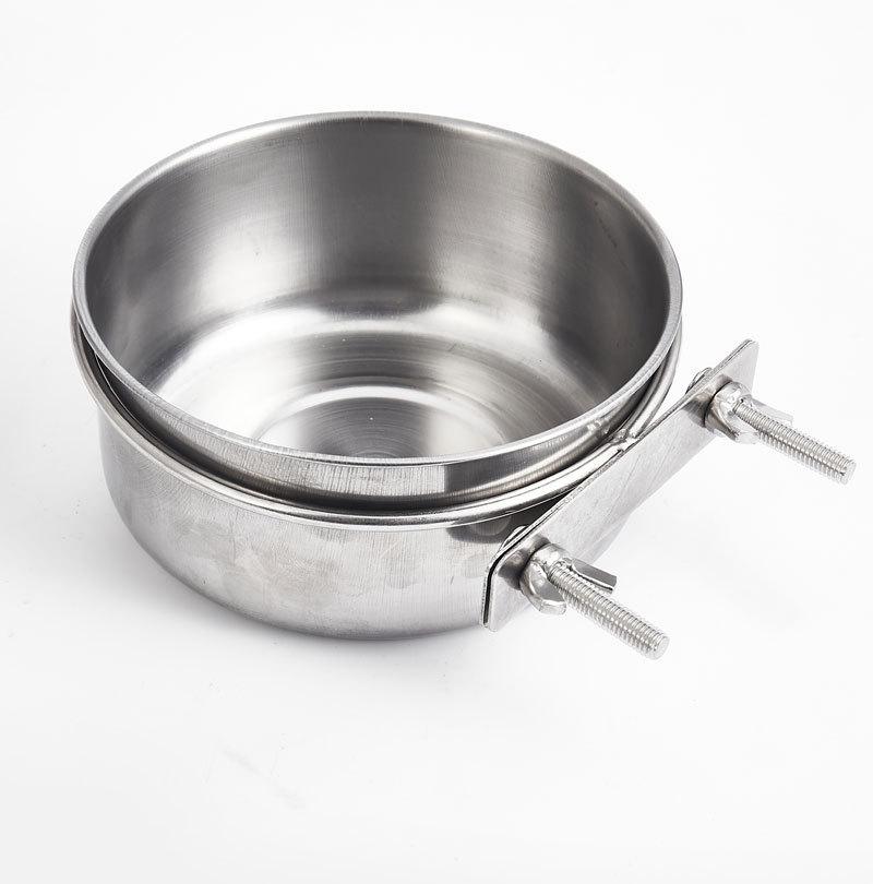 Stainless Steel Anti-Spill Hanging Pet Food Bowl for Cats & Dogs
