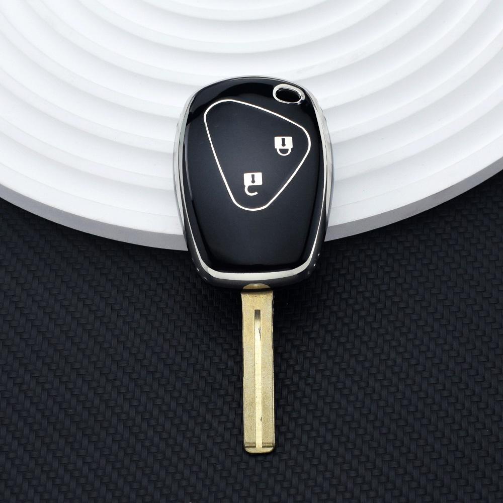 

Для Renault Trafic Clio Kangoo Master Modus Twingo Dacia Sandero Duster 2 кнопки TPU автомобильный пульт дистанционного управления брелок чехол Silver Line Black