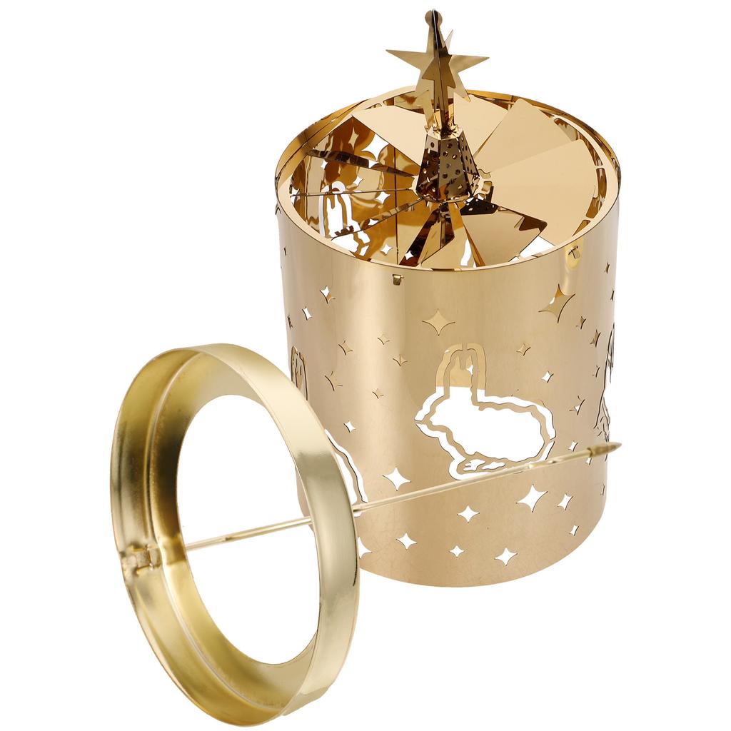 84 Gold Rotating Scented Tray Candles Holders Decorative Dining Table Candlesticks Metal Carousel Stand Tea Light