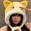 New Winter Cat Plush Big Head Circumference Lei Feng Hat Women's Thermal Bag Head Ear Protection Hat Warm Cute and Versatile