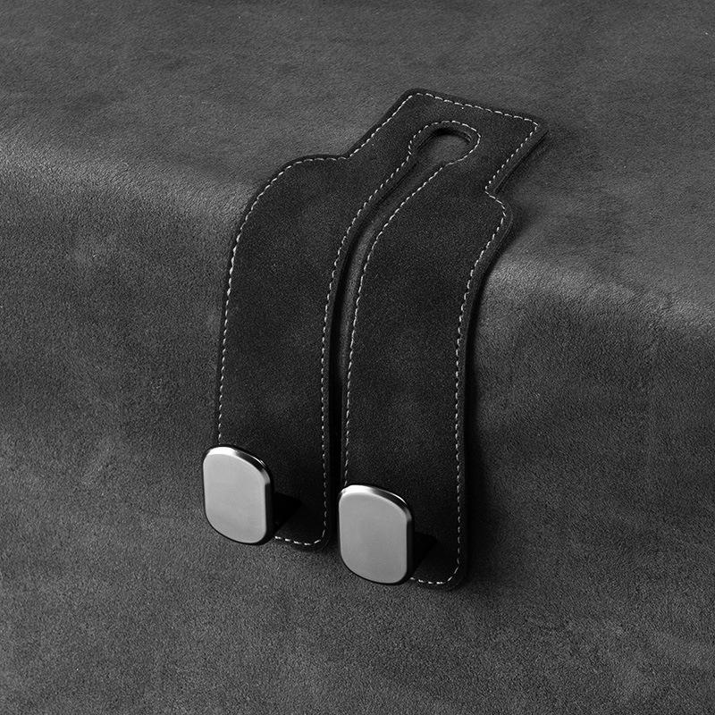 Car Seat Back Hook – Creative Suede-Finish Leather – Rear-Seat Storage & Organizer – Compact Interior Hook