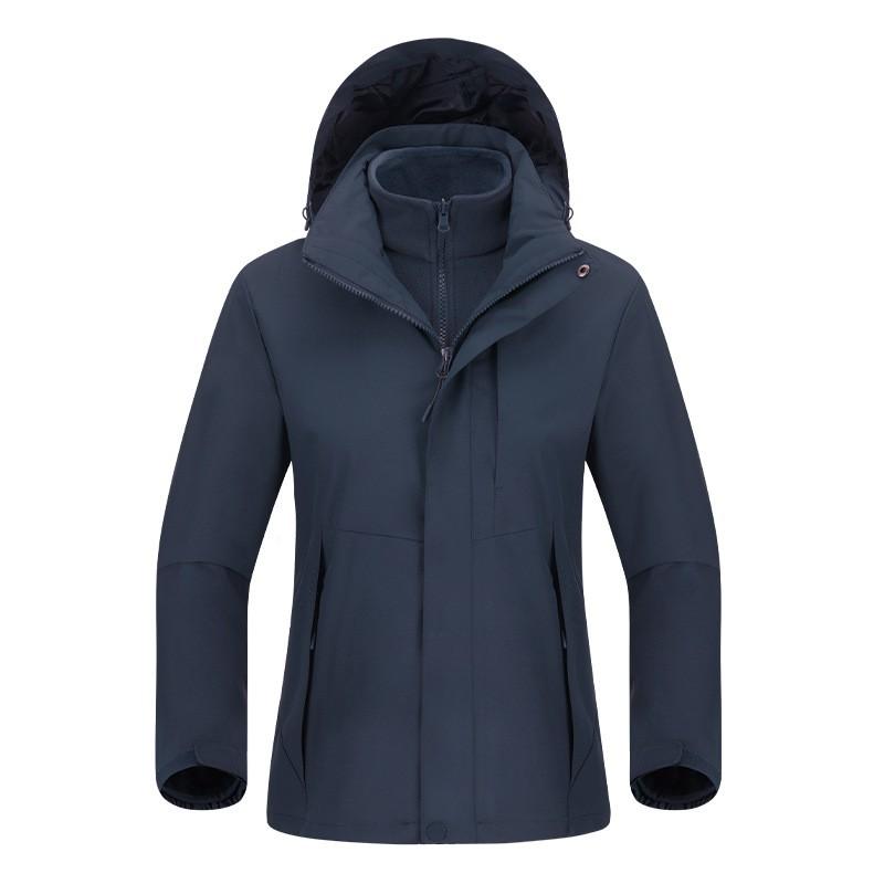 Herren Damen 3-in-1 Wasserdichte Winddichte Wanderjacke Mit Abnehmbarem Fleece-Innenfutter Outdoor Reise Klettern Camping