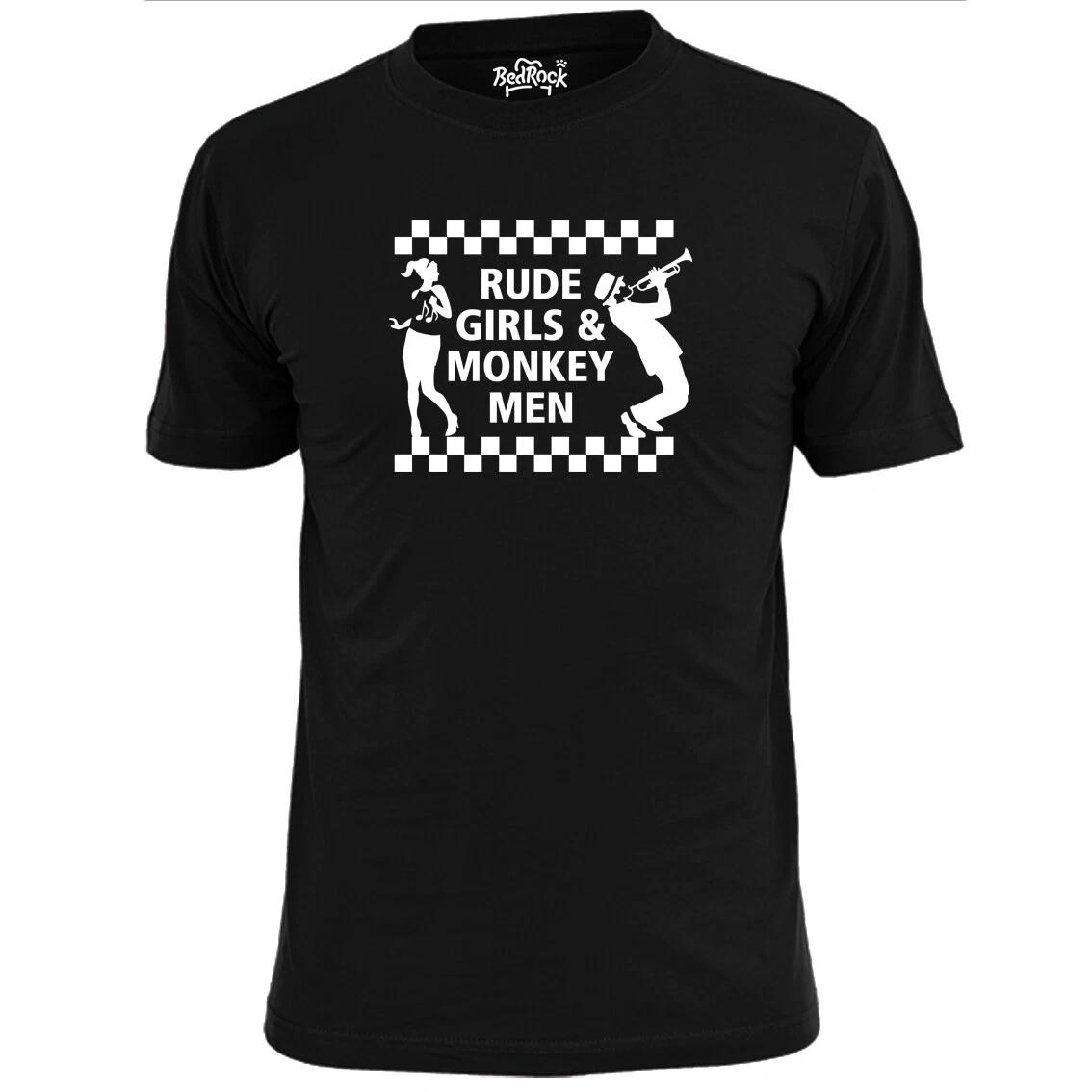 Mens Rude Girls And Monkey Men 2 Tone Ska T shirt Specials Madness Hall Rude Boy M
