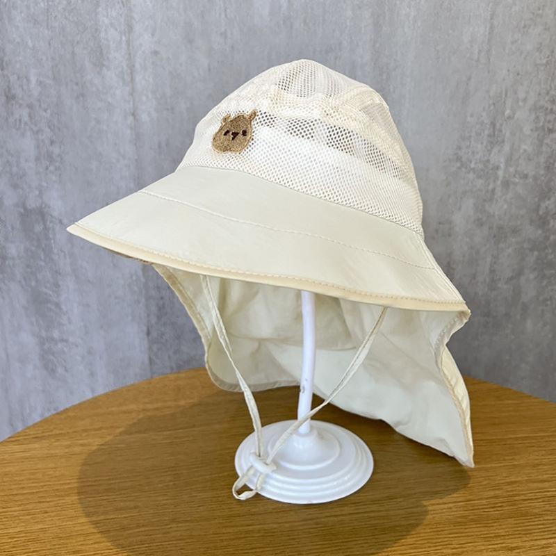 Baby Fisherman Hat Quick Drying Kids Mesh Bucket Hat Toddler Sun Protective Fisherman Hat Neck Flap Hat Child Accessory