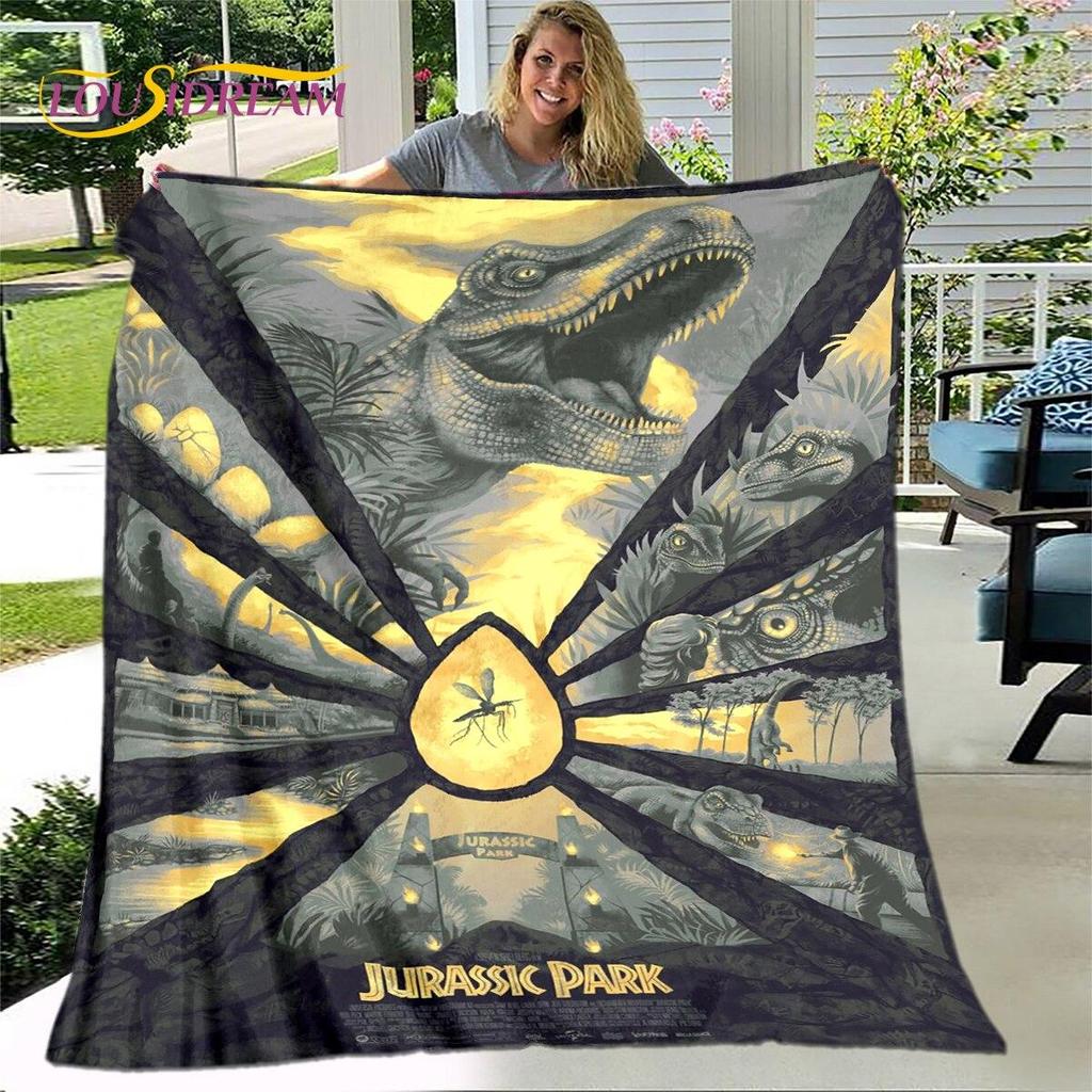 New Cartoon Jurassic Park Blanket,Flannel Blanket Throw Blanket,Soft Warm Blanket for Living Room Bedroom Beds Sofa Decor Gift