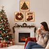 Christmas Pearl Diamond Painting Kit with Pre-Framed Canvas,  DIY Round Gemstone Beads Art Craft Set for Adults Beginners, Holiday Home Decor Wall Ar
