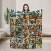 Soft Warm Blankets Travel Office Funny Christmas Italian Brain Rot Italian Brainrot For Couch Chair Print Sofa Bed Cover