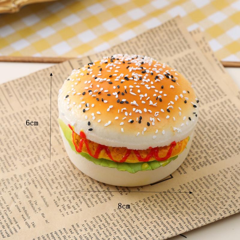 Realistischer Hamburger Kühlschrankmagnet Squishies Spielzeug Langsam aufsteigendes Stressabbau-Spielzeug Neuheit Antistress Weihnachts-Küchendekoration