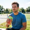 2-in-1 Eiswürfelbereiter & Wasserflasche mit Strohhalm, Silikonform mit Druckentriegelung für Gefrierschrank, Auslaufsichere tragbare Tasse für Fitnessstudio Reisen, BPA-frei Sommer