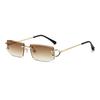 New Frameless UV400 Cut Edge Sun Glasses Women 2025 Hip-hop Modern Fashion Square Metal PC Sunglasses