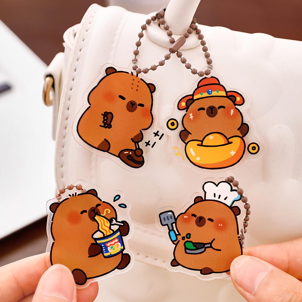 Capybara Acrylic Keychain Pendant - Cute Girly Bag Charm