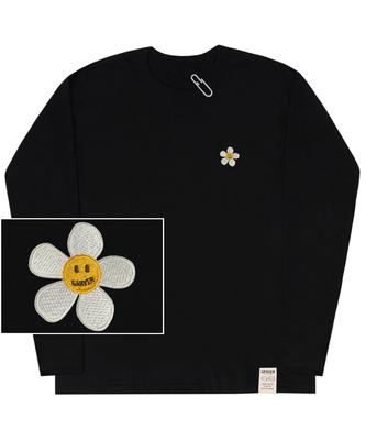 GRAVER [Unisex] Flower Dot Embroidered Long Sleeve_Black