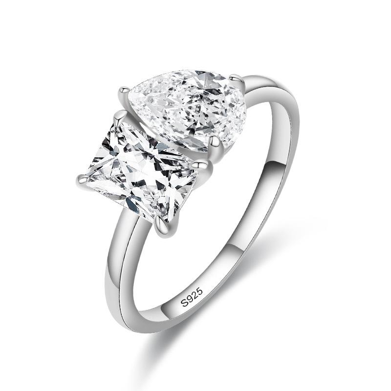 Tancise Classic 925 Sterling Silver Zircon Ring Ladies Jewelry Promesse de mariage Cadeau de fête