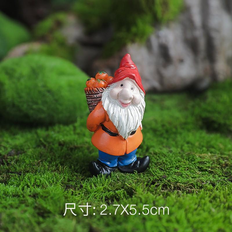 Nordic Style Resin Mini Figurines Set - Gnome Mushroom Frog Terrarium Decor Desktop Garden Ornament