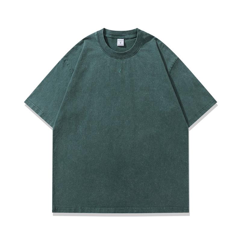 Tide Brand American Retro Fried Color Old Short-Sleeved T-Shirt Japanese Animation Printing Multi-Color Heavy Cotton Half-Sleeve