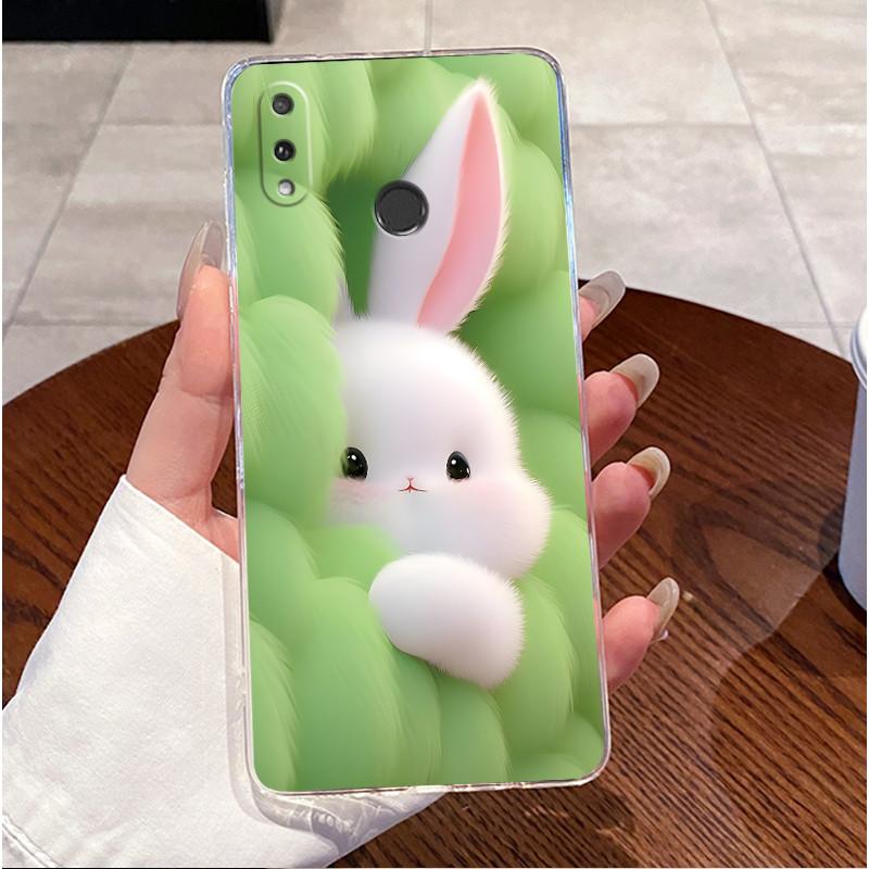 For Huawei Y7 Prime 2019 Case DUB-LX1 DUB-LX3 Cute Love Rabbit Clear Soft Silicone Back Cover Huawei Y7 Pro 2019 DUB-LX2 Funda