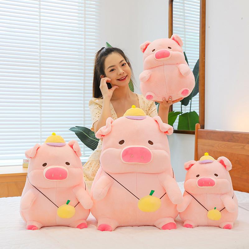 Mochila de Pelúcia Adorável Porquinha Lulu Boneco de Pelúcia Fofo Almofada Doce para Abraçar Presente