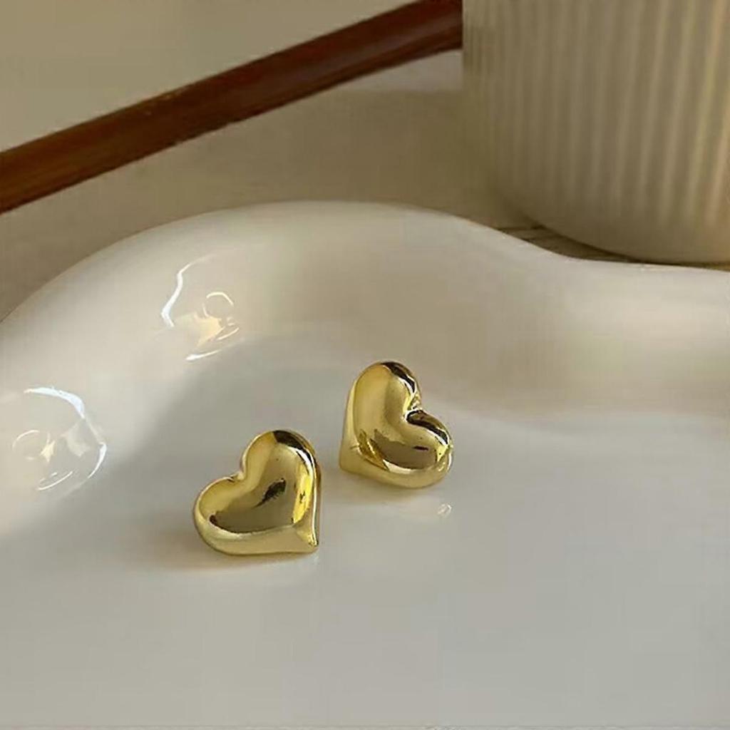 Earrings Ear Stud Jewelry S925 Silver Needle Niche Love Earrings Gold Peach Heart Earrings Women's Summer Earrings Earrings Heart Earrings