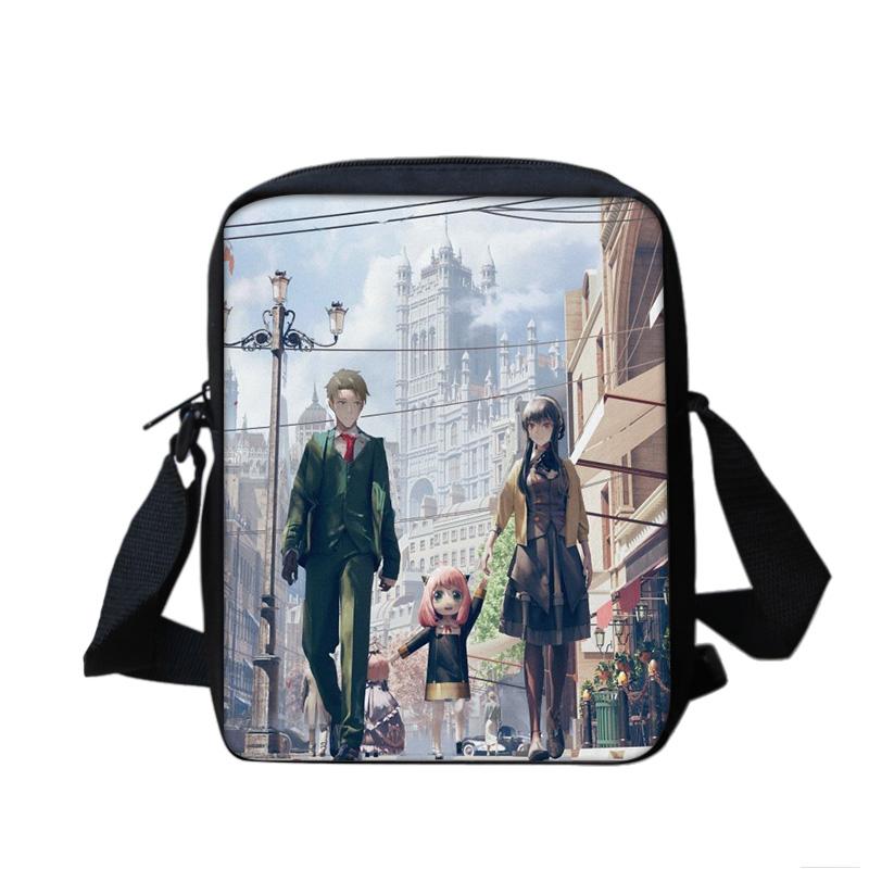 Fancy Style Studio SPY &times; FAMILY multifunctionele cartoon schoudertas met grote capaciteit, het perfecte cadeau voor jongens en meisjes op schoolverjaardagen gray