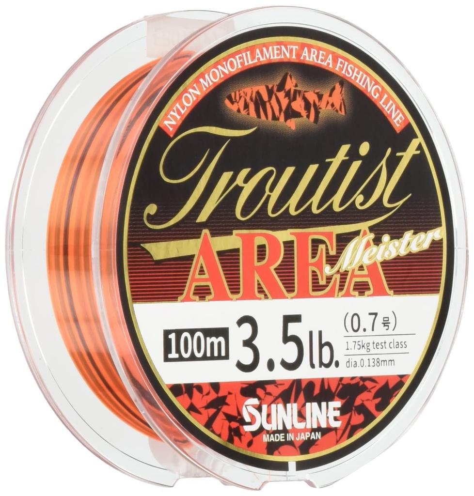 SUNLINE Troutist Area Meister Nylon Line, 100m, 0.7, 3.5lb, Flash Orange