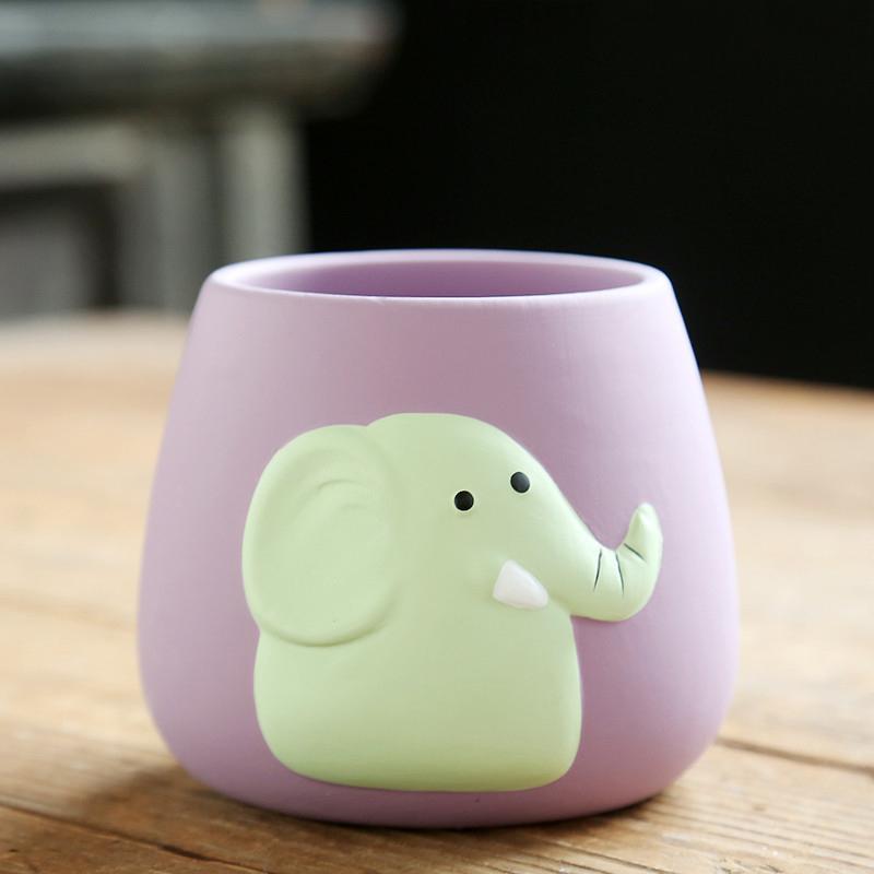 Vaso per fiori a forma di animale dei cartoni animati, vaso per piante grasse in ceramica, ornamenti da tavolo, vaso per piante, decorazione per la casa, decorazione da giardino