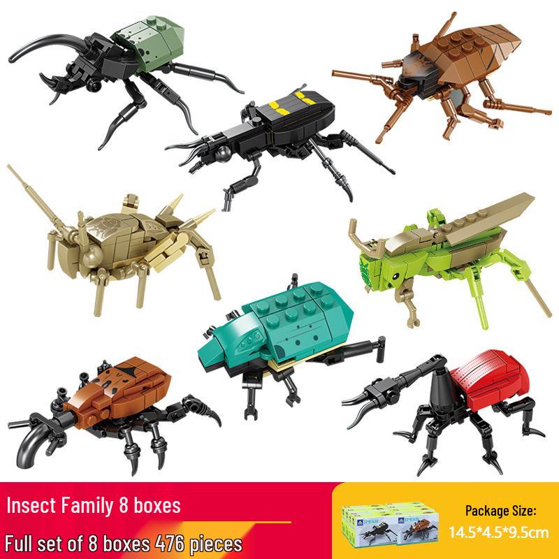Kai Zhi Compatible Lego Insect Toy: Mantis Model Building Blocks for Kids, Educational Animal Jigsaw Puzzle Gift