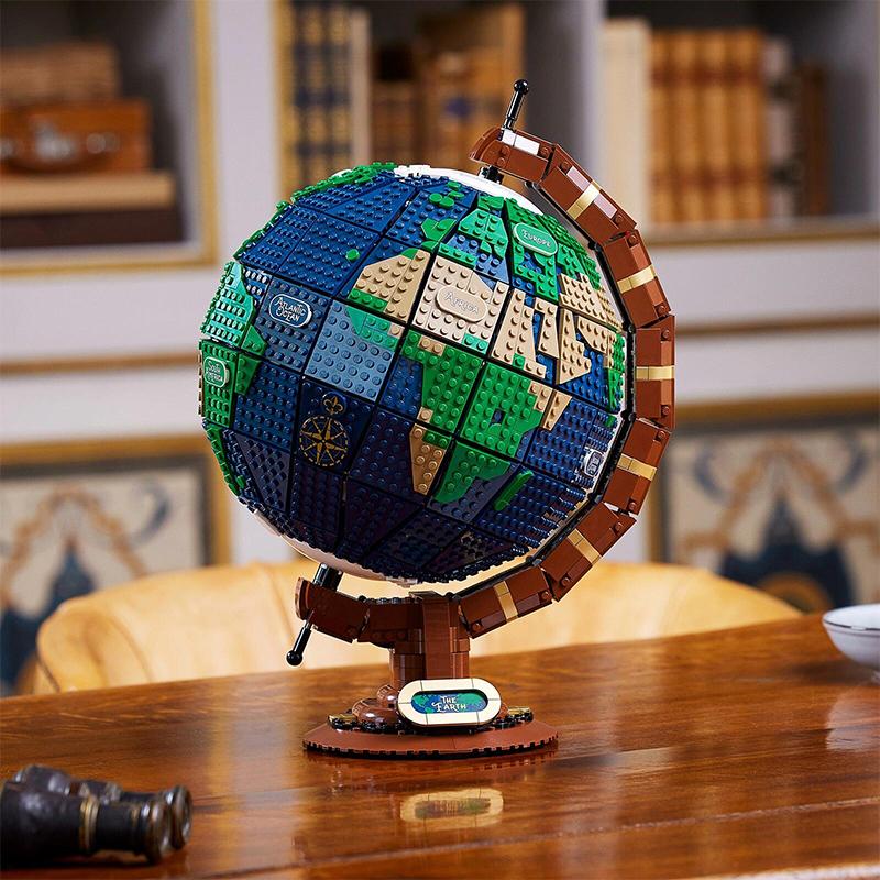 Creative Series Globe Building Blocks Set (2585 Pieces) - Diy World Map Model Geography Educational Toys For Adults Holiday Gift