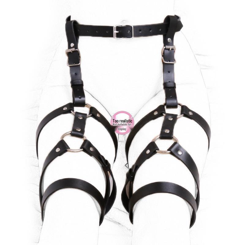 Pink PU Leather Chastity Pants Restraint Toys for Couples