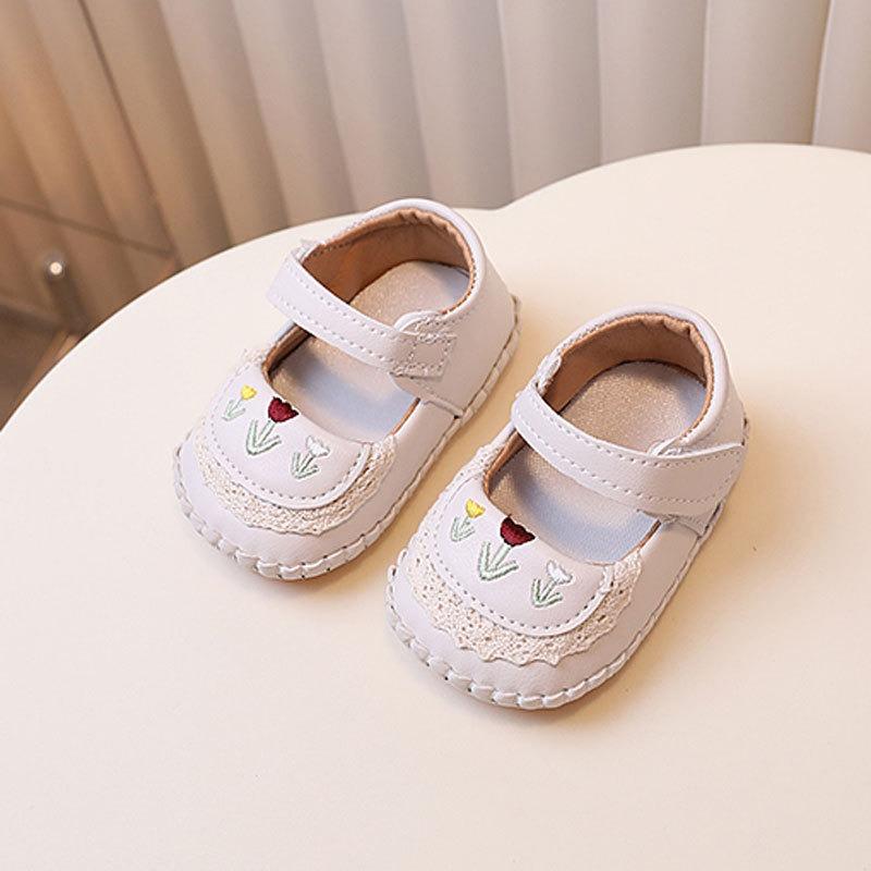 Baby shoes for girls aged 0-1 years, cute princess-style soft-soled shoes for spring and autumn, suitable for 3-6-12 months.