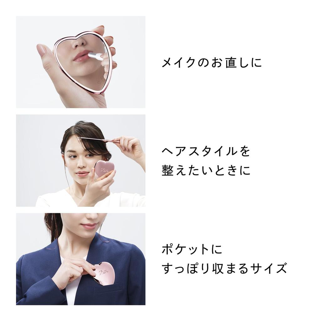 ReFa HEART MIRROR (Rose Gold, Comb Set)