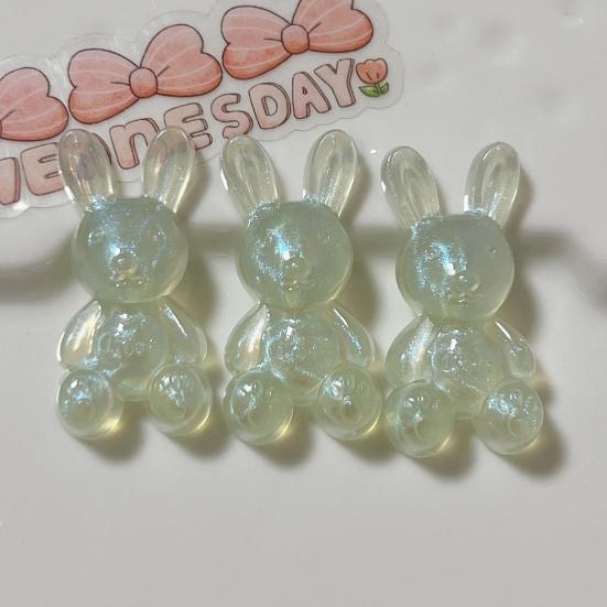 10 st Glittrig Akryl Kaninberlock Mini Påsk Sittande Kanin Dekoration 3D Djurfigur DIY Hantverk Handgjorda Projekt Material Tillbehör