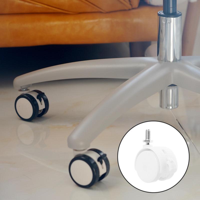 4 Pcs Caster Wheels Brake Casters Cart Grill Chair Suitcase Replacement White for Furniture Office