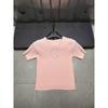 Xiangjia Embossed Floral Knit Round Neck Short Sleeve Casual Top - European Style Spring Arrival