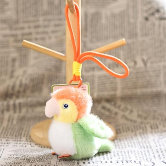 Cute Simulated Bird Plush Keychain, Small Parrot Stuffed Animal Pendant, Soft Sparrow Toy for Bag Backpack Purse, Cartoon Key Ring Charm Gift