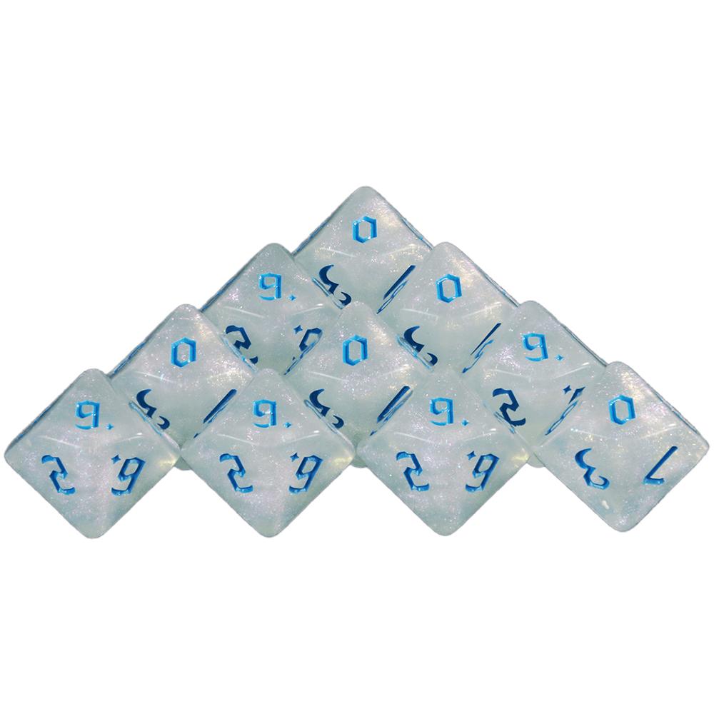 RPG Würfel Set 10 Stück Glitzer 10(0-9) Seitenwürfel-Set für Rollenspiel-Brettspiele Partyzubehör
