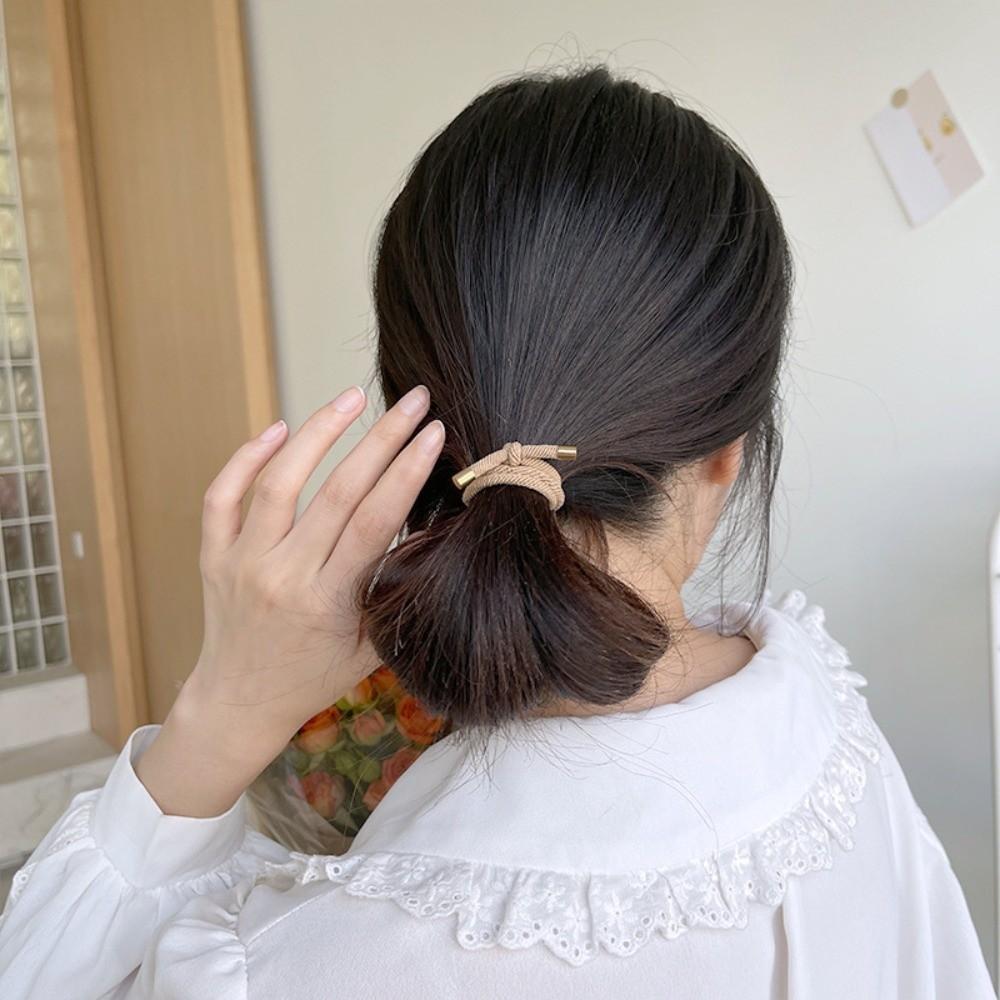 5PCS Gold Plated Elastic Hair Rubber Bands High Elasticity Styling Decoration Hair Scrunchies Mix Color Hair Bands