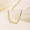 Moderne Edelstahl-Kreuz-Anhänger-Halskette für Damen Einfache Metall-Geometrische Kette Schlüsselbein-Kette Party-Schmuck Geschenk 2025
