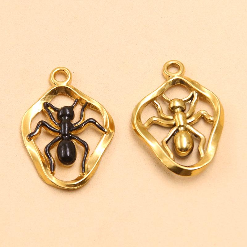 Colorful Enamel Insect Pendants: Ant, Dragonfly, Beetle – DIY Jewelry Accessories (4 Styles)
