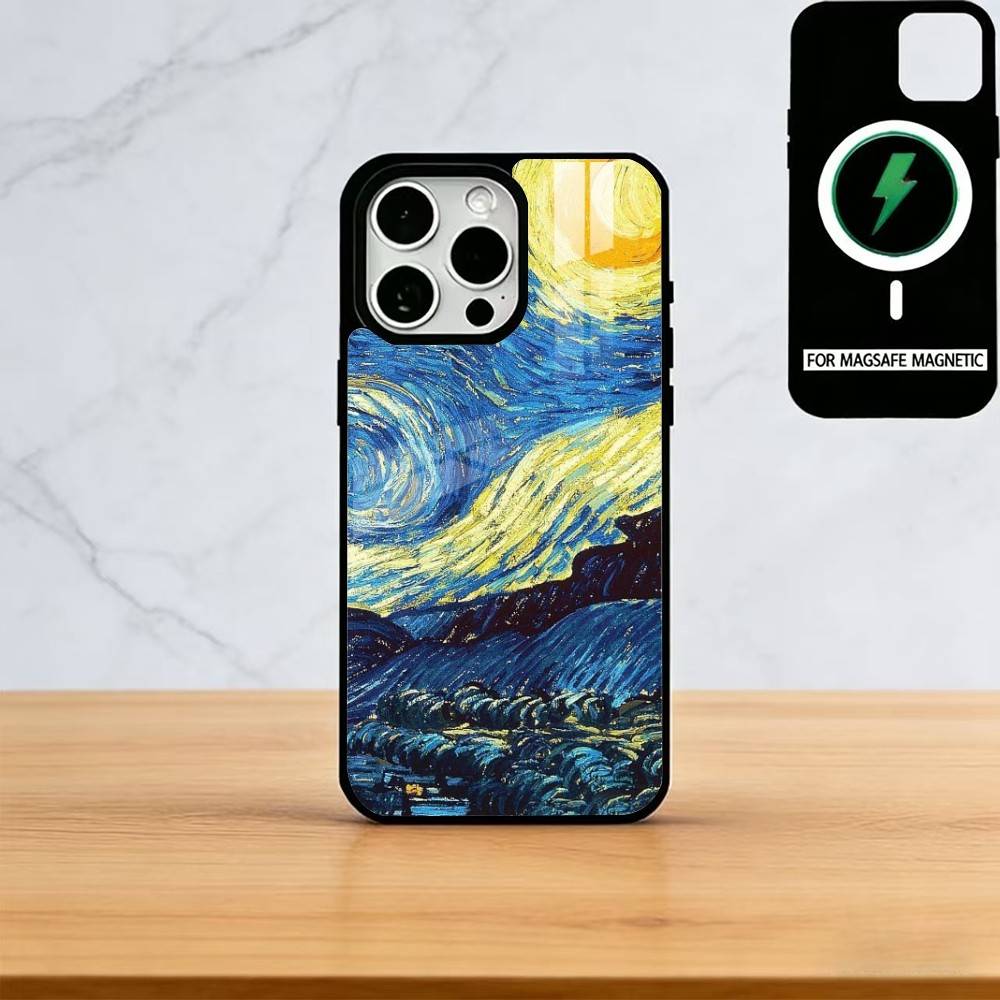 Van Gogh Starry Sunflowers Phone Case For iPhone17,16,15,14,13,12,11 Plus,Pro Magnetic For Magsafe Wireless Charging