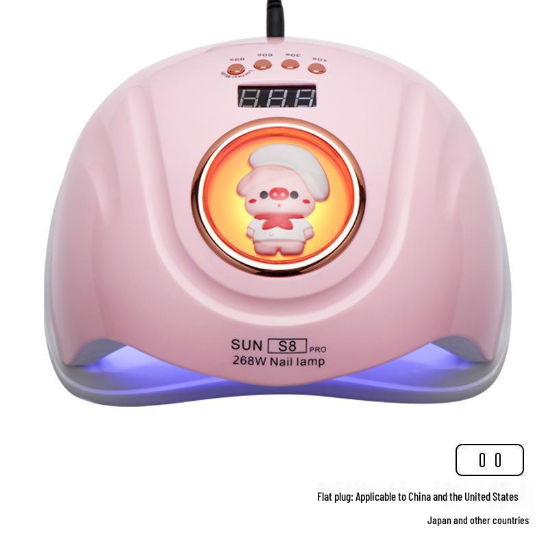 268W Dual-Hand UV/LED Nail Lamp for Fast Drying with Cartoon Design