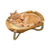 Rattan Cat Bed Indoor Cats Cooling Chair Raised Rattan Scratch-Resistant Furniture Kitten Sleeping Pad For Hot Days Animals