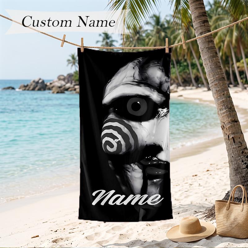 saw Custom Name Printed Beach Towel Personalized Soft Towel For Swimming Beach Travel